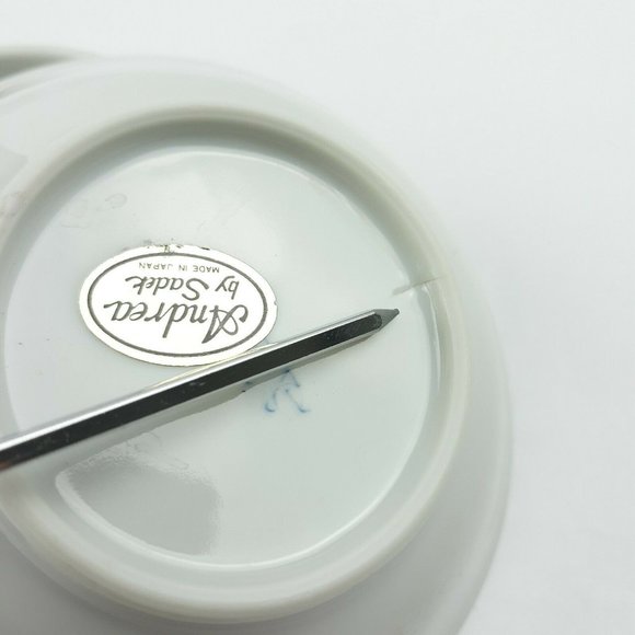 Andrea By Sadek Vintage Blue Floral Leaf & Strawberry Design Bowls Set Of 3 - Picture 9 of 12